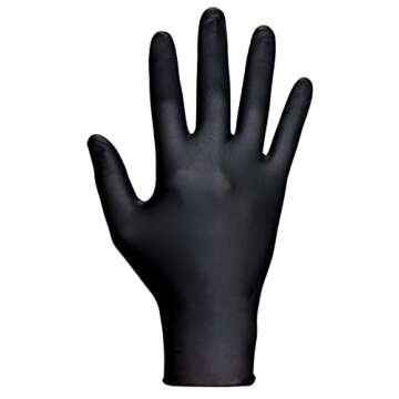 Raven SAS66518 SAS Safety Powder Free Examination Black Nitrile Gloves - 7 Mil Large