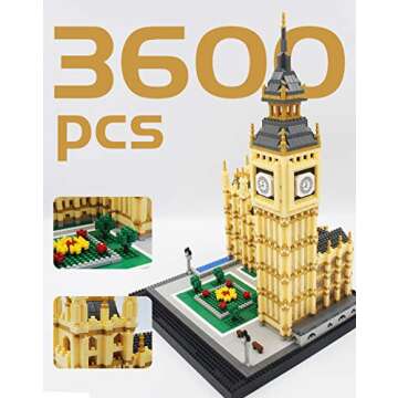 dOvOb Real Big Ben Micro Building Blocks Set (3600PCS) - World Famous Architectural Model Toys Gifts for Kid and Adult