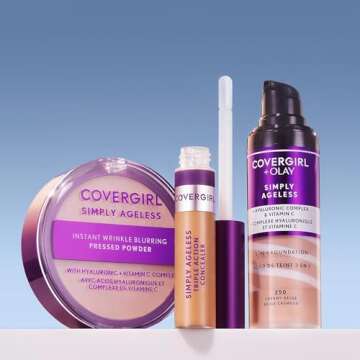 CoverGirl & Olay Simply Ageless 3-in-1 Liquid Foundation, Matte Finish, Hyaluronic & Vitamin C Formula, Cruelty Free, Golden Beige, 1 Count