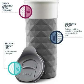 Ello Ogden Ceramic Travel Mug with Friction-Fit Lid