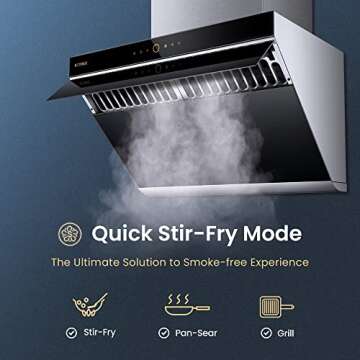 FOTILE JQG7505 30" Range Hood | Touchscreen & Modern Design