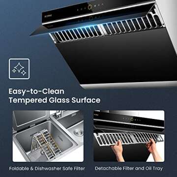 FOTILE JQG7505 30" Range Hood | Touchscreen & Modern Design