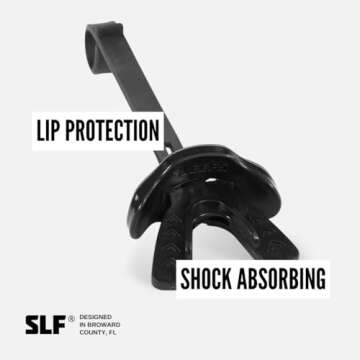 SLEEFS Football Mouth Guard - Lip/Mouthguard with Helmet Strap - Lip/Teeth Protector Mouthpiece - No Boil - for Youth/Adults, Maximum Air Flow, for All Sports - Momma This One for You in Black