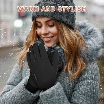 ihuan Winter Gloves for Men Women - Cold Weather Gloves for Running Cycling, Waterproof Snow Warm Thermal Gloves Touchscreen Finger New Year Gifts