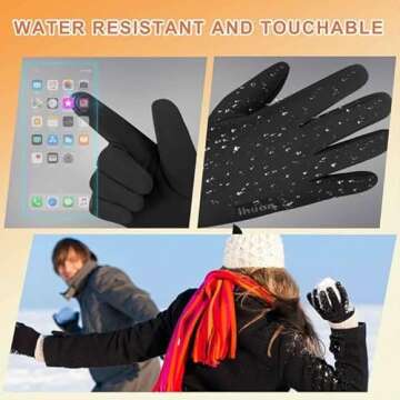 ihuan Winter Gloves for Men Women - Cold Weather Gloves for Running Cycling, Waterproof Snow Warm Thermal Gloves Touchscreen Finger New Year Gifts