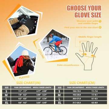 ihuan Winter Gloves for Men Women - Cold Weather Gloves for Running Cycling, Waterproof Snow Warm Thermal Gloves Touchscreen Finger New Year Gifts