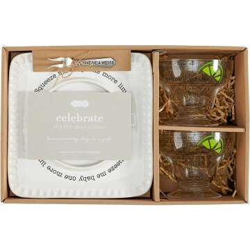 Mud Pie Margarita Gift Box with Glasses and Rimmer