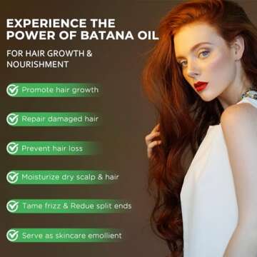 Mysense Raw Batana Oil, 100% Pure Unrefined and Organic Growth Oil from Honduras, Scalp Care for Women & Men, Prevent Hair Loss, Promote Hair Thickness