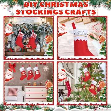 Festive 36 Pcs Red Felt Christmas Stockings Set