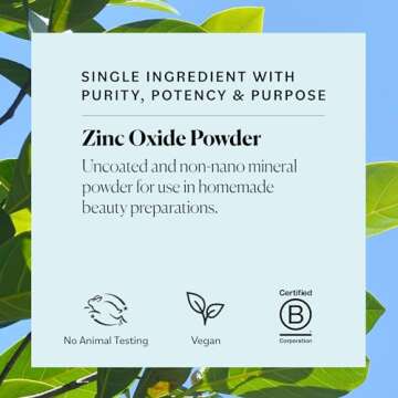 Sky Organics - Zinc Oxide Powder, 16 oz - Non-Nano & Uncoated - Make Your Own Lotion, Deodorant, Cream, Soap - DIY Essentials - Resealable Bag - Natural, Vegan & Cruelty Free - Beauty & Personal Care