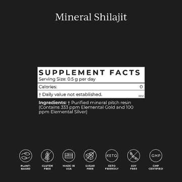 CYMBIOTIKA Pure Himalayan Shilajit Resin with Elemental Gold, Fulvic Acid, 84+ Trace Minerals, Digestive & Immune Supplement to Support Focus & Energy, Overall Health, High Potency, Vegan, 15g Jar