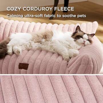 Bedsure Cat Couch - Blush Pink Soft Pet Sofa for Cats