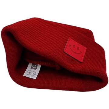 55cube Knit Cuffed Beanie for Women & Men - Stay Warm and Stylish All Season Burgundy Red Beanie