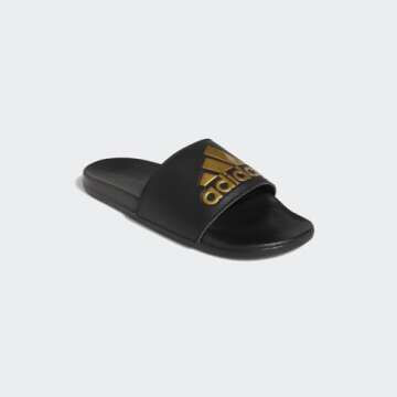 Adidas Adilette Comfort Slide Sandal - Black/Gold