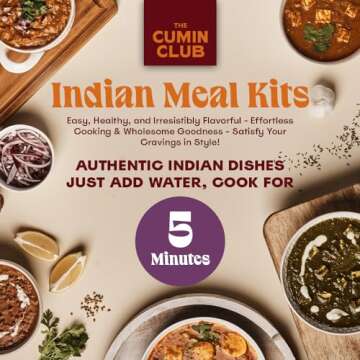 The Cumin Club Indian Meal Kit - Easy, Healthy, and Irresistibly Flavorful - Instant Meals Effortless Cooking & Wholesome Goodness - Ready to Eat Indian Food (Pack of 8)