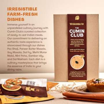 The Cumin Club Indian Meal Kit - Easy, Healthy, and Irresistibly Flavorful - Instant Meals Effortless Cooking & Wholesome Goodness - Ready to Eat Indian Food (Pack of 8)