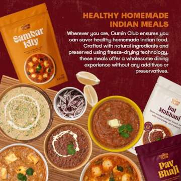 The Cumin Club Indian Meal Kit - Easy, Healthy, and Irresistibly Flavorful - Instant Meals Effortless Cooking & Wholesome Goodness - Ready to Eat Indian Food (Pack of 8)