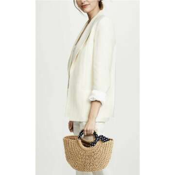 YXILEE Handmade Straw Beach Tote Bag for Women