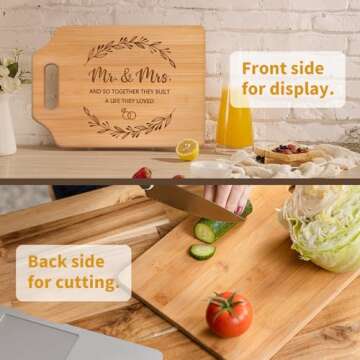 Wedding Gifts for Couples 2024 - Unique Mr and Mrs Cutting Board - Bridal Shower Gifts Engagement Gifts for Couple, Bride to Be, Wedding Shower Gifts, Wedding Gifts for Newlywed