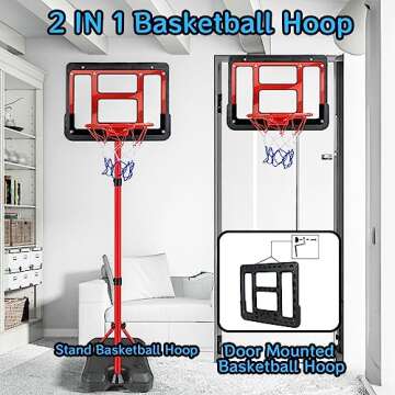 ShyLizard Boys Toy Gifts for 3 4 5 6 7 8 Years Old, Kids Basketball Hoop Adjustable Height 3.5FT-6.2FT, Mini Basketball Hoop for Kid Boys, Basketball Goal Toys Outdoor Indoor Game Gifts for Boys