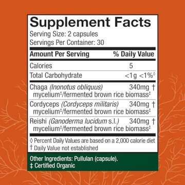 Host Defense Breathe* Capsules - Immune & Respiratory Support Mushroom Supplement - Herbal Lung Health Supplement with Chaga, Reishi & Cordyceps - 60 Capsules (30 Servings)*