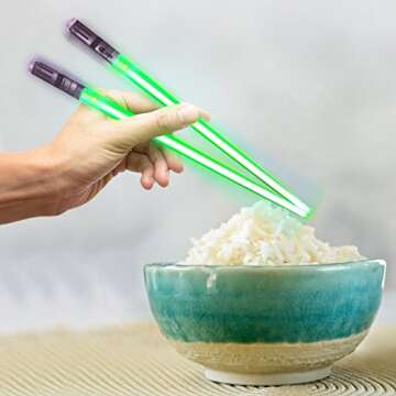 Chop Sabers Light Up Lightsaber Chopsticks, Green Pair