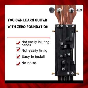 Guitar Aid Chords Trainer, Guitar Chord Presser, Guitar Assisted Tool Learning System with Guitar Chart Teaching Practice Guitar Learning Aid Tool Accessories for Beginners Friends Gifts