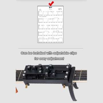 Guitar Aid Chords Trainer, Guitar Chord Presser, Guitar Assisted Tool Learning System with Guitar Chart Teaching Practice Guitar Learning Aid Tool Accessories for Beginners Friends Gifts