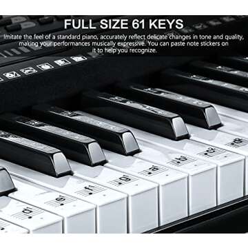 61 Key Electronic Keyboard with Lighted Keys and More