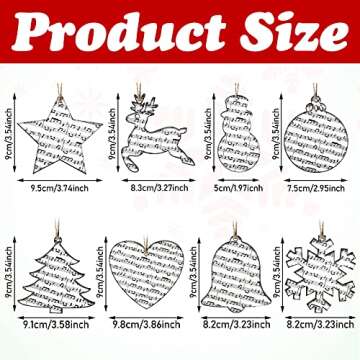 Chunful 24 Pieces Wooden Christmas Music Ornaments for Tree Treble Clef Wooden Christmas Ornaments Vintage Musical Decorative Hanging Ornaments for Xmas Rock and Roll Music Party (Classic Style)