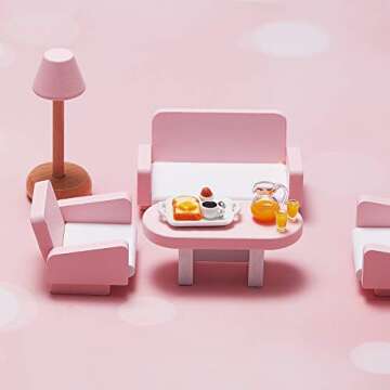 Dollhouse Accessories Decoration 1:12/1:6 Dollhouse Miniature Scene Model Mini Kitchen Accessories Set Scene Breakfast Set Pretend Toy DIY Birthday Gift Decor(Juice, Butter, Bread Machine Set)