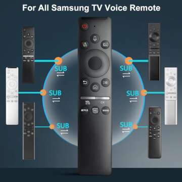 Voice Remote for Samsung Smart TV QLED UHD Frame Curved Solar 4K 8K Q60 Q70 Q80 Q90 8 Series 9 Series TU8000 AU8000 CU7000 CU8000 Voice Remote Control Replacement