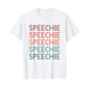 Speechie - Retro Repeating - SLP Speech Language Pathology T-Shirt