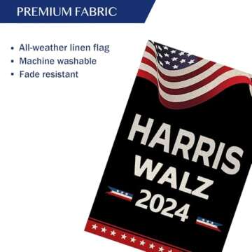 Harris Waltz 2024 Garden Flag - Double-Sided Support