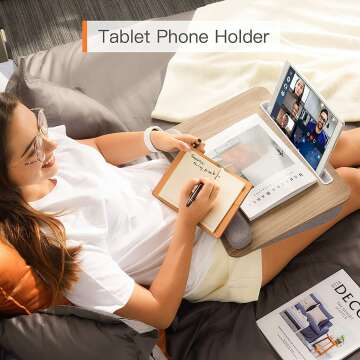 HUANUO Portable Lap Desk with Pillow Cushion,15.6 inch