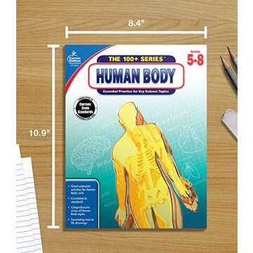 Carson Dellosa The 100+ Series: Human Body Workbook―Grades 5-8 Science Book, Human Anatomy, Bones, Muscles, Organs, the Nervous System, Health and Nutrition (128 pgs) (Volume 13)