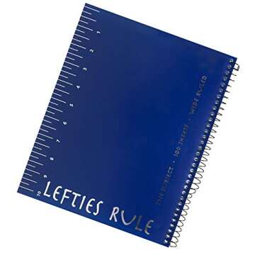 2 Left-Handed "Lefties Rule" Wide Ruled Notebooks Plus 3 Left-Handed Visio Pens, Assorted Colors