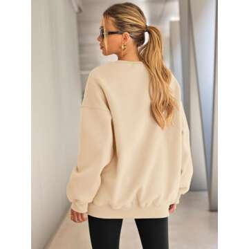 EFAN Sweatshirts Hoodies for Women Sweaters Maternity Clothes Oversized Tops Lounge Comfy Fall Fashion Outfits Winter 2024 Apricot S