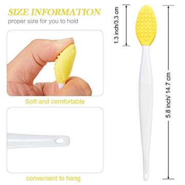 Silicone Exfoliating Lip Brush Double Sided Silicone Lip Brush Soft Cleaning Lip Exfoliator Brush Beauty Tool for Smoother Skin and Fuller Lip Appearance, 6 Colors