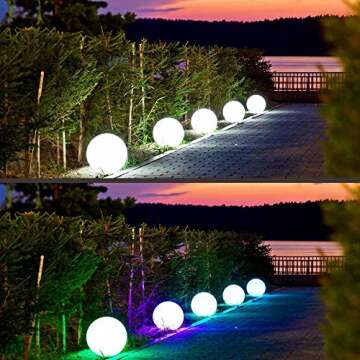 Borelor LED Ball Light, 6-Inch Rechargeable & Remote Control Globe Lights 16 RGB Colors Changing Indoor/Outdoor Night Light for Home/Party/Lawn/Desk Decoration