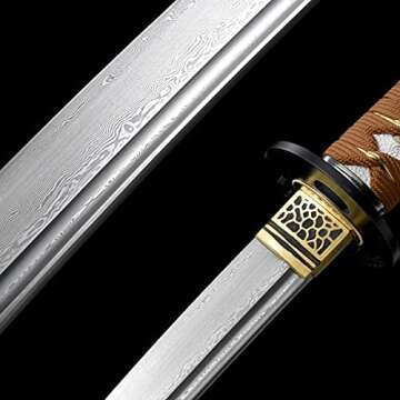 wuder Katana Sword Full Handmade,Japanese Sword,Samurai Slayer,T10 High Carbon Steel Steel Heat Tempered/Clay Tempered