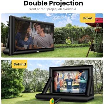 VIVOHOME 20 Feet Indoor and Outdoor Inflatable Blow up Mega Movie Projector Screen with Triangle Base and Carry Bag for Front and Rear Projection