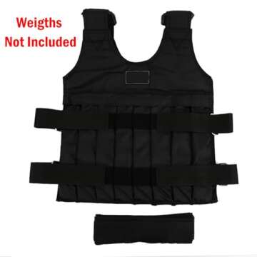 Adjustable Weighted Vest, Weighted Vest for Women and Men, Body Weight Workout Weight Vest 44lb/20kg Weighted Jacket for Running, Fitness, Strength Training(Weights Not Included)