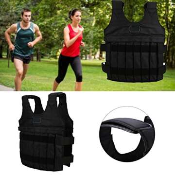 Adjustable Weighted Vest, Weighted Vest for Women and Men, Body Weight Workout Weight Vest 44lb/20kg Weighted Jacket for Running, Fitness, Strength Training(Weights Not Included)