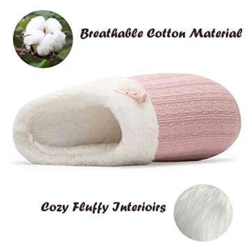 Fuzzy Memory Foam Slippers for Women - Cozy & Warm