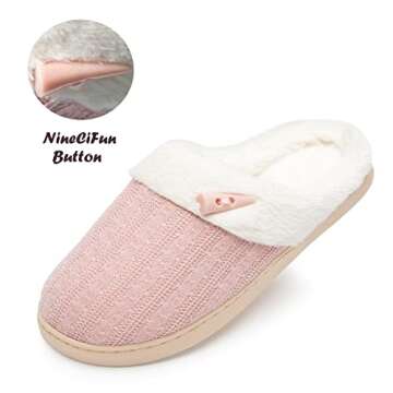 Fuzzy Memory Foam Slippers for Women - Cozy & Warm