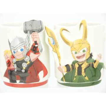 Marvel Mighty Saw & Loki Pair Mug Set 380ml