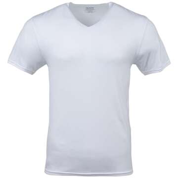 Gildan Men's V-Neck T-Shirt 6-Pack White Large