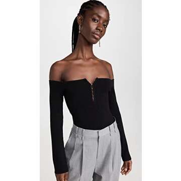 Helmut Lang Women's Off Shoulder Eyelet Top