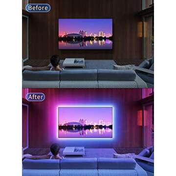 GIPOYENT 16.4FT LED TV Backlight for Ultimate Viewing